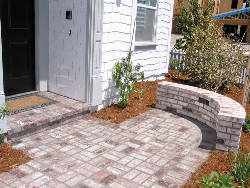 Masonry Walkway, Porch & Wall with Manufactured Used Brick