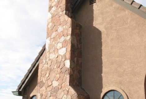 Natural Stone Chimney Renovation (Replacement of Existing Stucco)