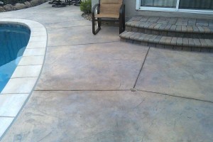 Poured in Place Coping with Two Color Stamped & Textured Concrete