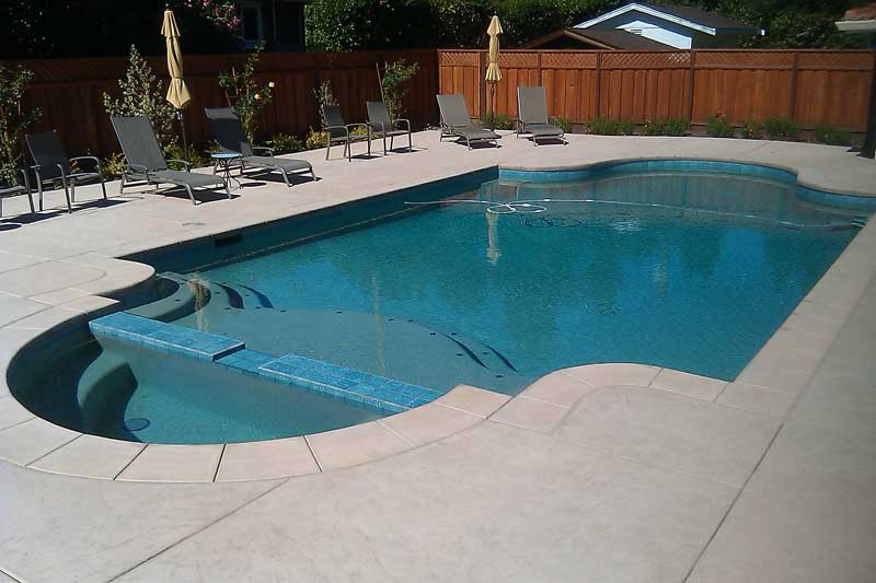 Remodeled Pool with New Poured & Placed Concrete Coping & Stamped Textured Concrete