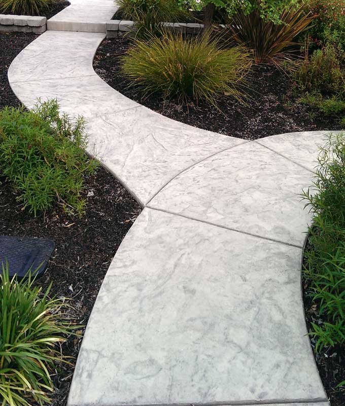 Stamped Textured Concrete Walkway
